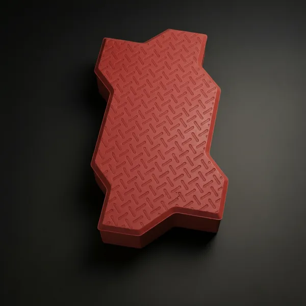 ZigZag Red heavy-duty interlocking paver block for commercial roads and driveways